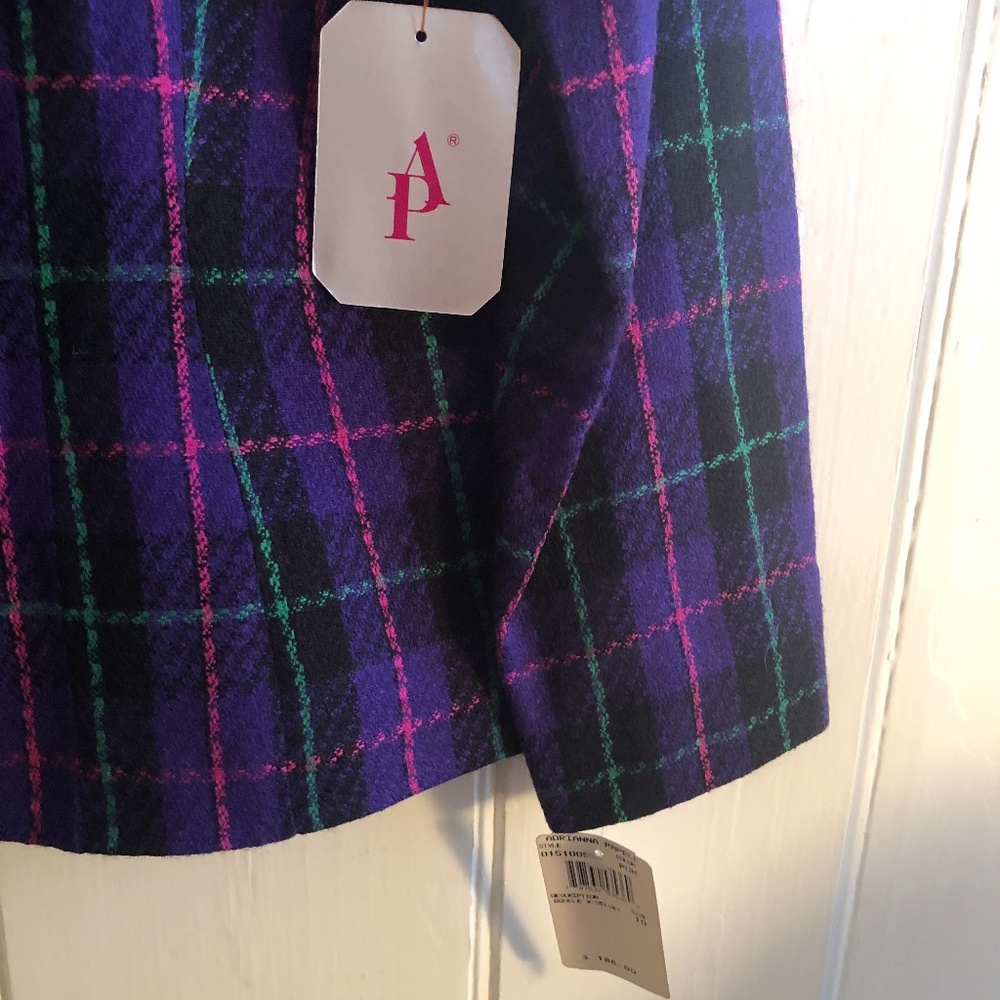 Adrianna Papel Boucle w/Velvet Purple Plaid Blazer NWT - Picture 6 of 7